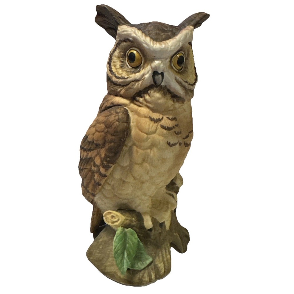 Owl Figurine Lefton China Hand Painted 02727 6 1/2 Inches Tall